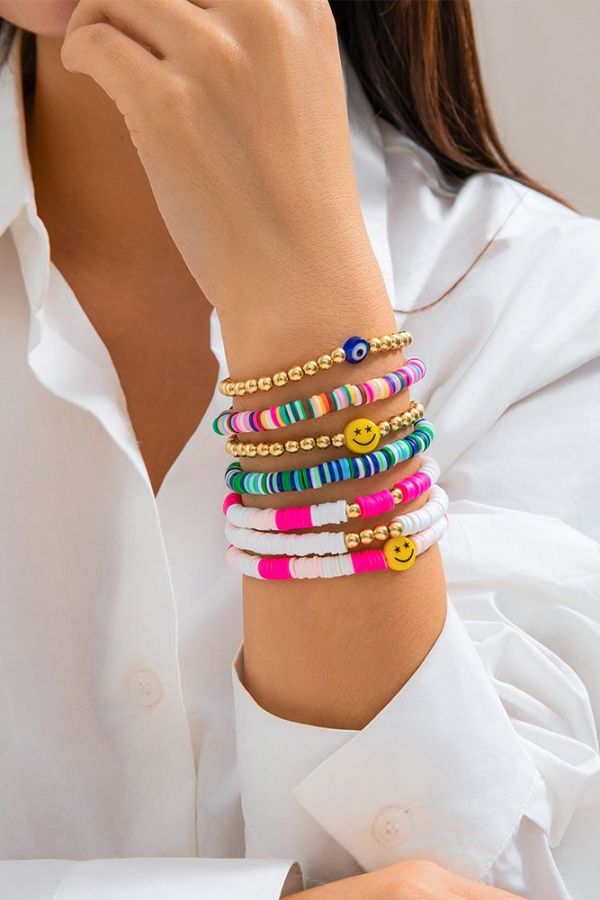Multiple Colorful Beads Bracelet MOQ 5pcs