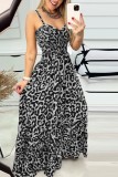 Leopard Print Spaghetti Maxi Dress