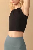 Plain Crew Neck Crop Tank Top