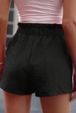 Plain Elast Waist Pockets Shorts