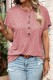 Button Up Plain Short Sleeves Top