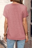 Button Up Plain Short Sleeves Top