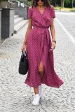 Floral Print Tie Waist Split Dress