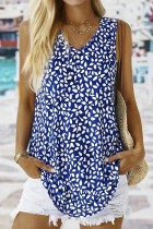 V Neck Sleeveless Printing Tank Top