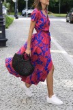 Floral Print Tie Waist Split Dress