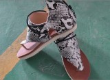 Snake Print Flat Sandals