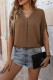 Brown V Neck Bat Sleeves Blouse