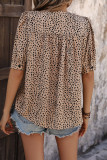 Khaki Leopard Short Sleeves Shirt