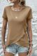 Crew Neck Plain Ruffle Hem Top