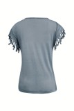 Plain Tassel Sleeves Top