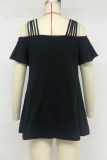Black Cold Shoulder Straps Top