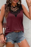 Embroidery Lace Patchwork Tank Top