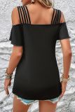 Black Cold Shoulder Straps Top