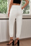 Plain Elastic Waist Pockets Jogger
