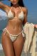 Plain Textured Bikini Set With Cover Up 3pcs Set