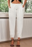 Plain Elastic Waist Pockets Jogger