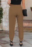 Plain Elastic Waist Pockets Jogger