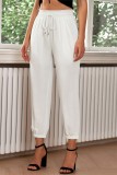 Plain Elastic Waist Pockets Jogger