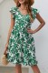 Floral V Neck Ruffle Sleeves Dress