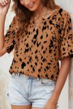 V Neck Printed Short SLeeves Top