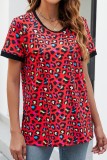 Crew Neck Leopard Printed Top