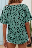 V Neck Printed Short SLeeves Top