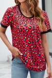 Crew Neck Leopard Printed Top