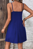 Plain Spaghetti V Neck Dress