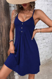 Plain Spaghetti V Neck Dress