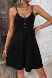Plain Spaghetti V Neck Dress