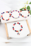 Independence Day US Flag Beads Bracelet