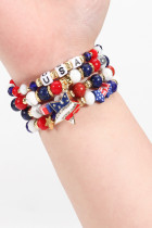 Independence Day US Flag Beads Bracelet
