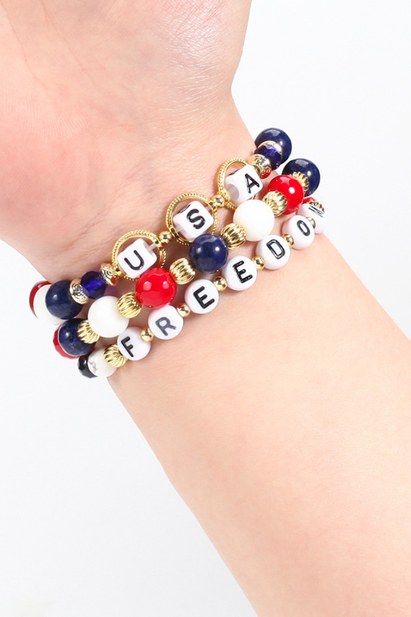 USA Freedom Beads Bracelet MOQ 3pcs