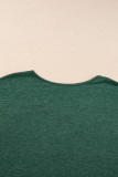 Blackish Green Crochet Lace Detail Oversized Tee