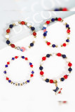 Independence Day US Flag Beads Bracelet