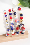 Independence Day US Flag Beads Bracelet
