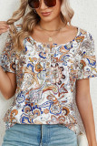 Ethnic Floral Button Blouse