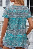 Ethnic Floral Button Blouse
