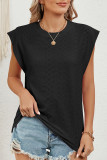 Plain Eyelet Flutter Sleeves Top