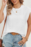 Plain Eyelet Flutter Sleeves Top