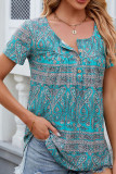 Ethnic Floral Button Blouse