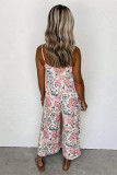 Floral Printed Wide Leg Slip Jumpsuit