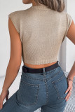 Heart Jacquard Knitting Crop Top