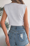 Sleeveless Jacquard Knitting Crop Top