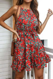 Halter Sleeveless Floral Dress