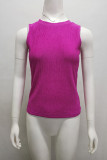 Plain Textured Rib Sleeveless Tank Top