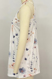 Printed Round Neck Cami Tank Top