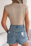 Sleeveless Jacquard Knitting Crop Top