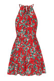 Halter Sleeveless Floral Dress