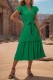 Green Ruffle Splicing Dress